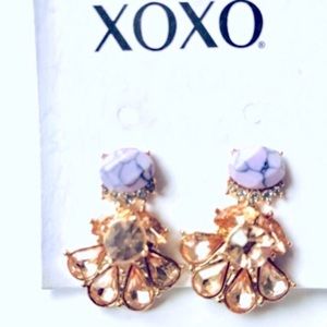 Purple Turquoise Crystal Sparkle Stud Earring Set